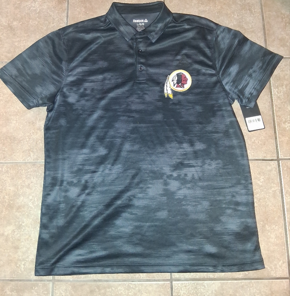 Washington Redskins Men's Black Camo Polo Collared Golf Shirt NWT